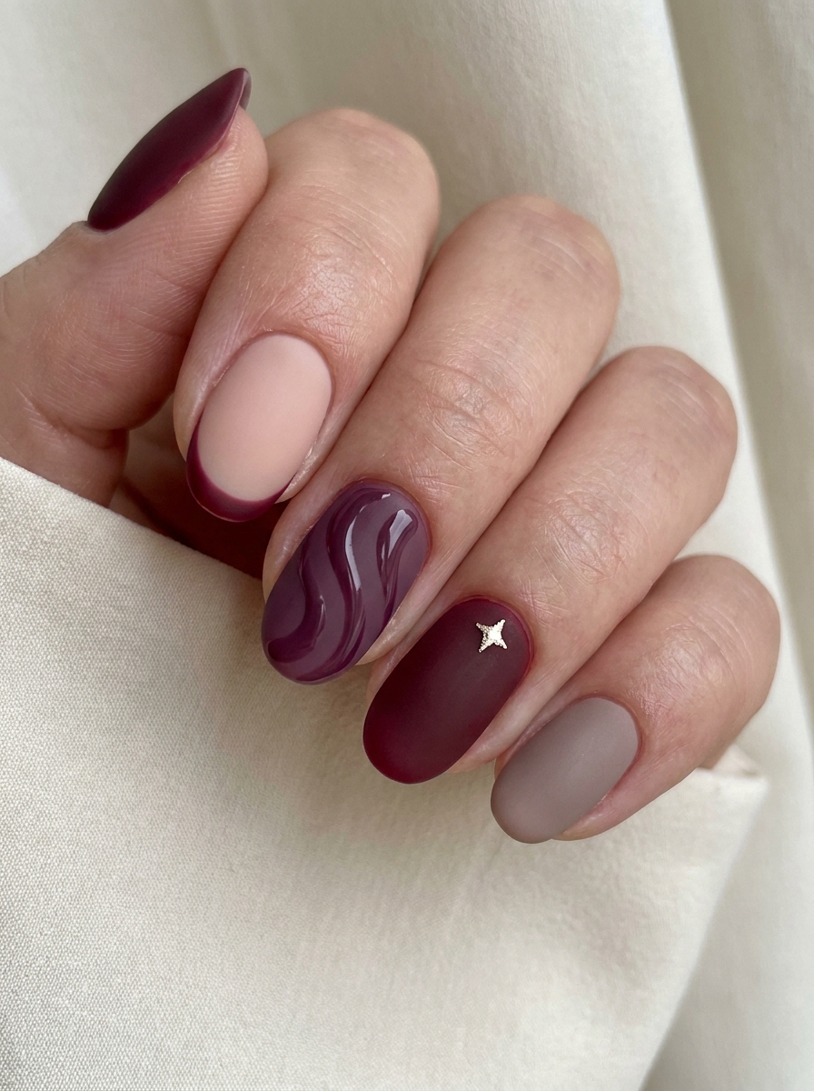 Modern Mixed Matte Nails als Matte Nägel Ideen Inspiration 2026
